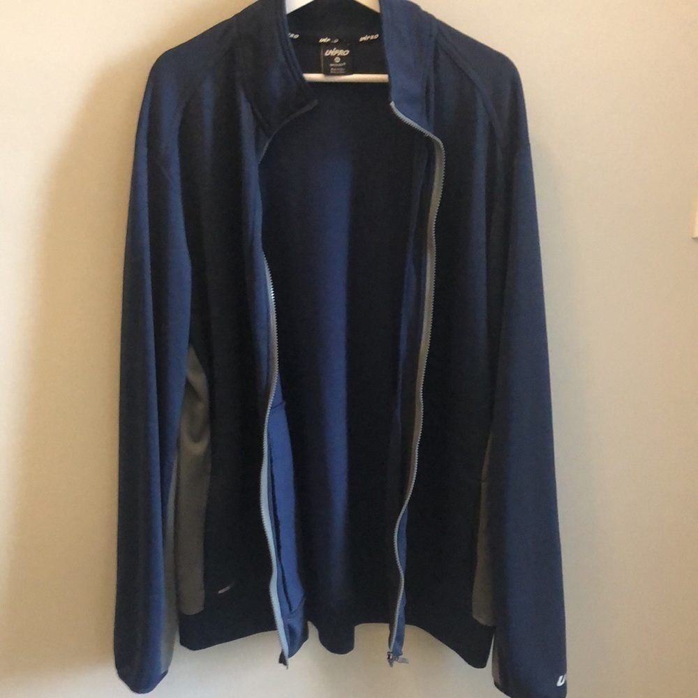 Unipro Men’s Jacket Zipper Qwick Dry Size XXL Pockets Navy Gray - Picture 7 of 9